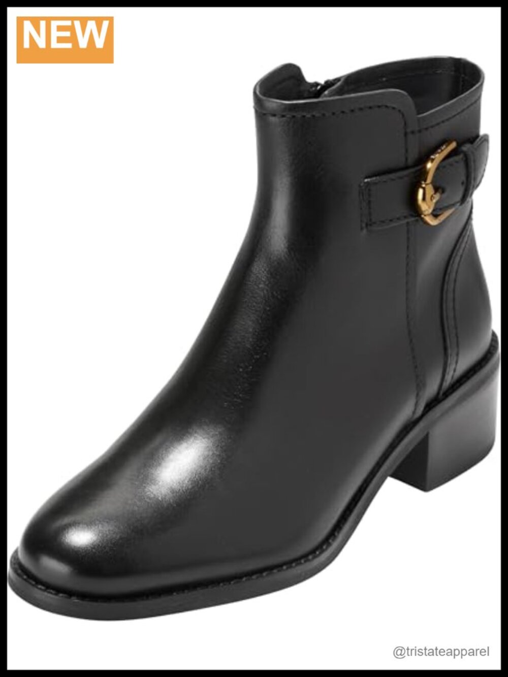 Cole Haan Women's Hanover Buckle Boot Leather Pull-On Bootie